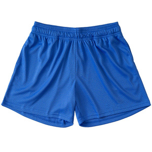Shorts pour hommes en maille rose simple, à cordon de serrage, taille haute, séchage rapide, respirant, décontracté, pour le basketball, avec logo personnalisé, rayé, longueur courte - Product Image 4