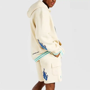 ชุดเซ็ตเสื้อฮู้ดดี้และกางเกงขาสั้นลายกราฟิก รุ่น 66 สไตล์ยูนิเซ็กซ์ ผ้าฟลีซ ชุดลำลองแนวสตรีทแวร์ ชุดสองชิ้นเข้าชุด - Product Image 1