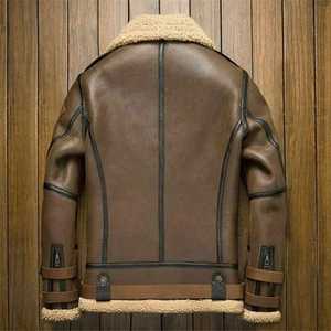 แจ็กเก็ตหนังแกะแท้สำหรับฤดูหนาวเสื้อแจ็คการ์ดถักซิปเต็มตัวออกแบบได้ตามต้องการสำหรับฤดูหนาว - Product Image 2