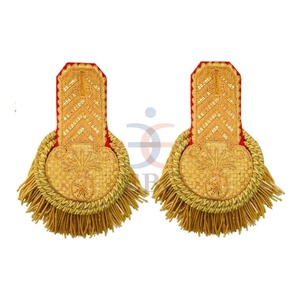Epaulettes con Flecos Dorados de Alta Calidad OEM, Accesorios de Moda, Hilo de Bullion, Flecos de Bullion Dorados, Trenza Certificada para Ceremonias - Product Image 1