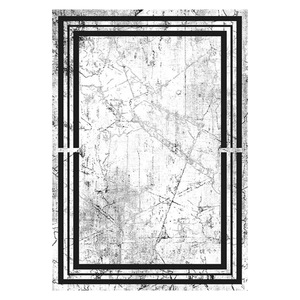 Tapis de salon en chenille gris argenté contemporain abstrait imprimé numériquement, lavable en machine, antidérapant, vente en gros RUGS DEPOT LXDP-1010 - Product Image 1