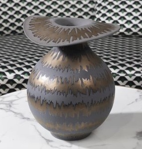 Florero de METAL plateado brillante para decoración del hogar, florero de aluminio brillante, diseño antiguo - Product Image 6