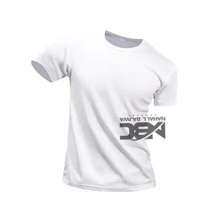 Camiseta de gran tamaño de color sólido para hombre, Camiseta 100% de algodón puro en blanco para mujer, camisetas para hombre. - Product Image 5
