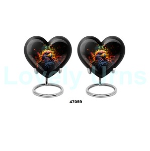 Superventas hermoso corazón frailecillo pájaro recuerdo cremación urna para adultos para cenizas humanas con soporte y bolsa de terciopelo gratis - Product Image 6