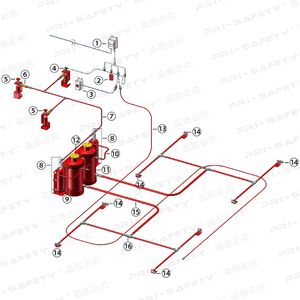 Sistema de Detección de Incendios Mecánico, Automático o Eléctrico con Cartucho ECE R107 y Cable Digital LHD para Camiones y Máquinas Mineras - Product Image 2