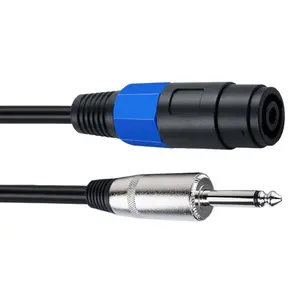 扬声器电缆扬声器母连接器至1/4 "单声道公6.35毫米TS扬声器音频连接器电缆