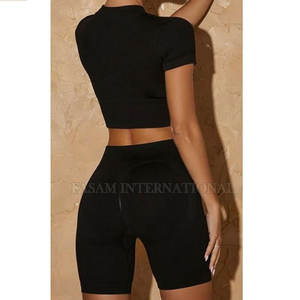 Ensemble short et crop top en coton, best-seller, pour usage extérieur, matière durable, tendance - Product Image 4