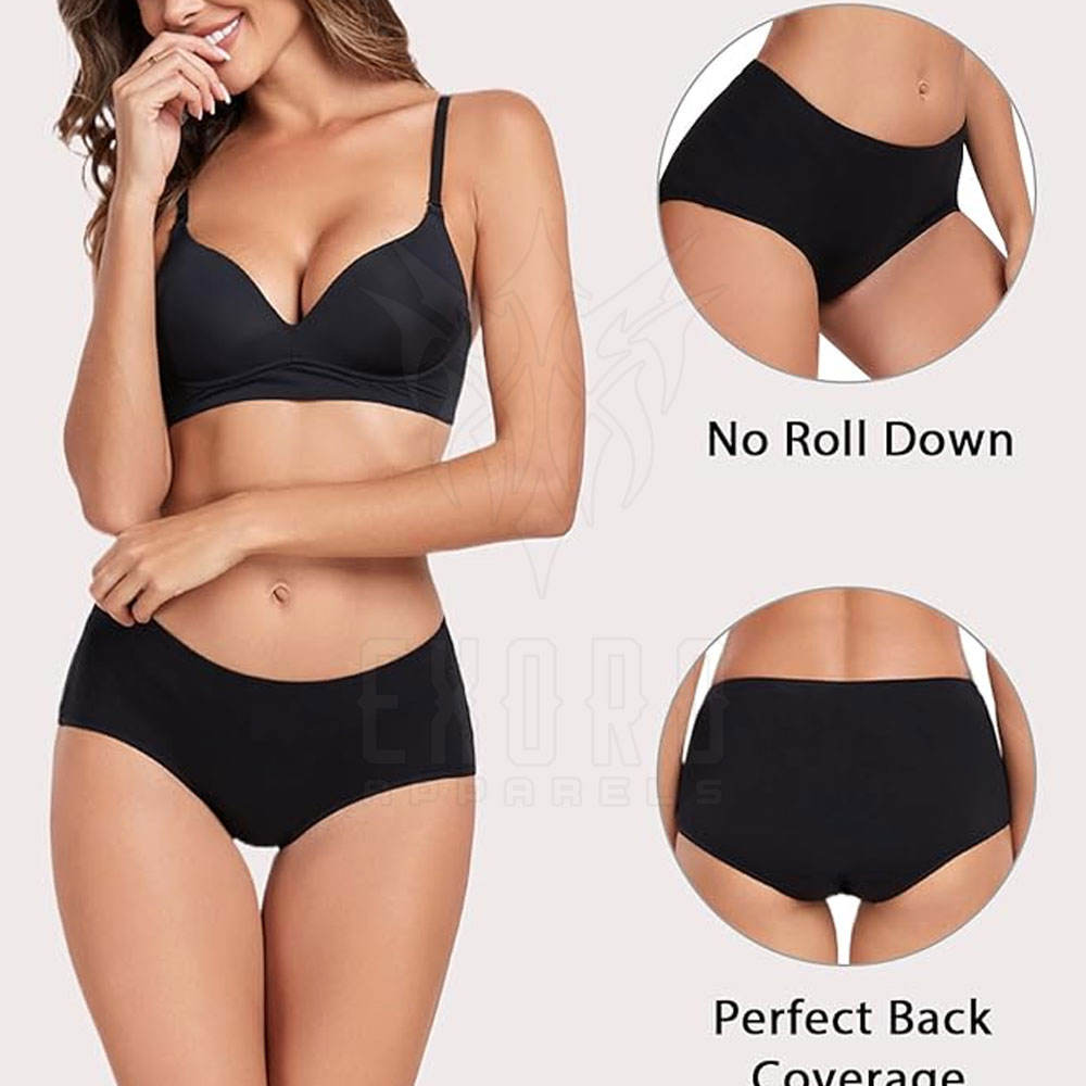 Women Panties Solid Knitted Soft Cotton Underwear Breathable Fabric Everyday Wear Lingerie Bulk Supply