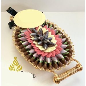 Desserts au design exclusif servant un plateau à chocolat en métal de qualité supérieure finition dorée plat d'hôtel pour chocolats bonbons et bonbons - Product Image 6