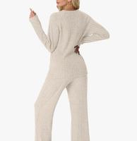 Ensemble de pyjama personnalisé pour femme, robe de nuit en jersey, motif uni, respirant, été, printemps