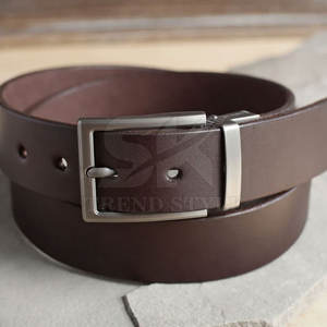 Ceinture classique en cuir à une seule couleur, sangle réglable pour la mode et le confort, ceinture en cuir véritable à une seule couleur - Product Image 4