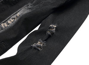 Chaqueta de Mezclilla de Algodón Grueso con Lavado Ácido, Corte Entallado, para Invierno, Transpirable, para Ropa Formal y Urbana - Product Image 3