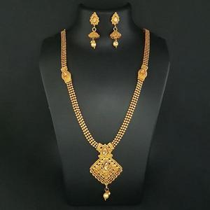 Ensemble de bijoux fins Kriaa 1109832 en alliage de zinc brun et pierre autrichienne, collier Haram pour femmes - Product Image 1