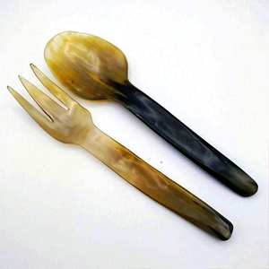 Elegante Juego de Cucharas y Tazones de Cuerno Personalizables, Cuerno de Búfalo Sostenible, Estilo Americano Clásico, Colección para el Hogar, para Regalos - Product Image 2