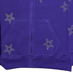 Venta al por mayor de colores Puff Imprimir sudaderas con capucha de gran tamaño de invierno grueso personalizado bordado de alta calidad Zip Up Hoodie Logo 3D Impreso Sudadera con capucha - Product Image 3