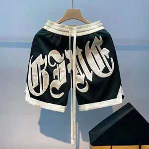 Pantalones cortos lavados con ácido vintage personalizados apliques bordados 100% algodón polar hombres pantalones cortos Streetwear pantalones cortos para hombres - Product Image 1