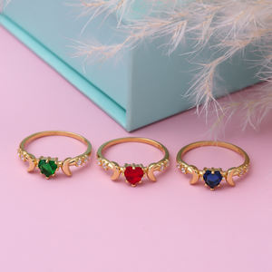 Granate en forma de corazón CZ piedras anillo de racimo turco hecho a mano venta al por mayor 925 joyería de plata esterlina - Product Image 6