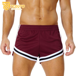 Pantalones cortos atléticos para correr de alta calidad para hombres y mujeres, pantalones cortos transpirables de secado rápido, bolsillos con cremallera a rayas, teñidos lisos - Product Image 2