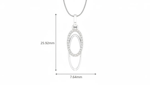 Gold Interlocking Oval Diamond Pendant With Smooth Linked Oval Shape Designed Modern Elegant And Timeless Jewelry Style - Product Image 2