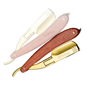 Navaja de Afeitar Recta con Mango de Madera y Logotipo Personalizado, Navaja de Afeitar Plegable para Hombre - Product Image 4