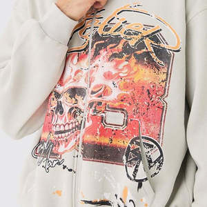 Conjunto de sudadera con capucha y forro polar de algodón para hombre, chándal transpirable con serigrafía de logotipo personalizado a prueba de viento para ropa de invierno informal - Product Image 5