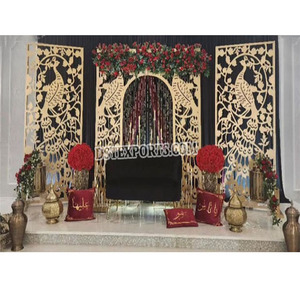 Marcos cortados con láser con diseño de pavo real para boda india, nuevos paneles de estilo pavo real para escenario, los últimos paneles cortados con láser para eventos de recepción en el Reino Unido - Product Image 1