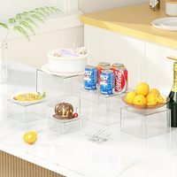 6 boîtes en acrylique transparentes pour l'affichage, comme supports de buffet et présentoirs, supports d'affichage alimentaire pour table de buffet de fête