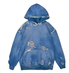 Couleur de contraste Style Unique hommes sweats à capuche coton mélangé surdimensionné hommes sweats à capuche pour vente en ligne lavage à l'acide vintage - Product Image 1