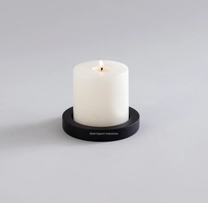 เชิงเทียนโลหะทรงกลมเคลือบสีดำสำหรับตกแต่งบ้านและคริสต์มาส - Product Image 4