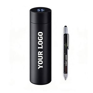 Thermos intelligent numérique 500 ml en acier inoxydable avec affichage de la température LED, gourde isotherme avec logo - Product Image 1