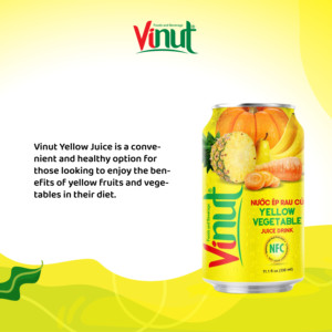 Bebida de Jugo de Vegetales Amarillos 330ml Lata de Aluminio Sin Concentrado (NFC) VINUT Para Distribuidores Mayoristas - Product Image 4