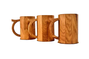 Tasse de camping en bois artisanal de style nordique finlandais, tasse portable en bois de caoutchouc pour café, thé, lait, directement d'Inde - Product Image 3