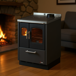 Cocina de leña 6,5kW SMART 60VS Antracite 4 fuegos (59,5x60x86cm) - Product Image 3