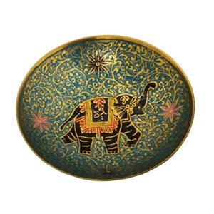 Bol à fruits rond en laiton fait à la main de haute qualité avec gravure de paon multicolore et fini polonais pour une utilisation en cuisine - Product Image 6