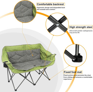 Vente en gros de chaise de camping en plein air en acier inoxydable portable pliable double meubles de jardin fabriqués au Vietnam - Product Image 3