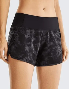 Short de fitness d'été taille haute pour femme séchage rapide avec cordon de serrage respirant et poche zippée fermeture à la taille élastique - Product Image 4