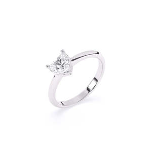Round Solitaire Diamond <b>Finger</b> <b>Ring</b> With 0.76 Ct Lab Grown Diamond Everyday Sparkle | In 9K Yellow White And Rose Gold - Product Image 1