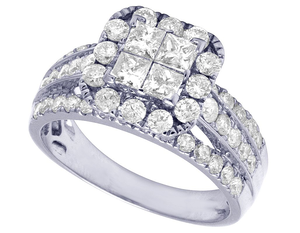 แหวนเพชรเม็ดกลมสำหรับผู้หญิงประดับเพชรเม็ดกลมและเจ้าหญิงเหมาะสำหรับการฉลองครบรอบ - Product Image 2