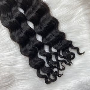 ผมต่อแบบเรีมีสีดำผมหยิกแบบผูกด้วยมือ - Product Image 6