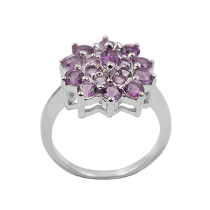 Bague classique en argent sterling 925 avec améthyste naturelle sertie clos pour femme, idéale pour mariage et soirée - Product Image 3