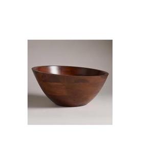 Ooden-cuenco de fruta y sopa, cuenco redondo único de madera natural oscura - Product Image 1