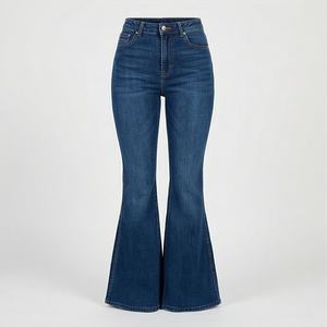 Jeans pour femmes de haute qualité, style vintage rétro, coupe droite évasée, respirant, séchage rapide, denim clair et foncé - Product Image 1