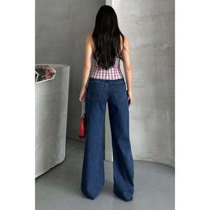 Jeans amples à jambes larges 7031 - Délavage foncé uni - Product Image 2