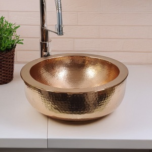 Lavabo de Baño de Cobre Martillado a Mano, Lavabo de Lujo Empotrado en Encimera, Venta al por Mayor para Fabricantes de Muebles de Baño y Renovación. - Product Image 2