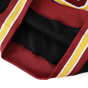 Pull en molleton haut de gamme Elite pour femme, col rond, rayures rouges et jaunes signature |   Coupe-vent écologique pour l'hiver |   Style Confortable - Product Image 5