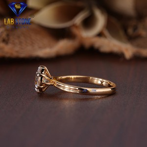 Lab-Stone 1,98 TDW Anillo de oro amarillo de diamante de corte redondo Impresionante COLOR DE LA EF-VS - Product Image 4