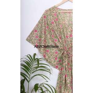 Caftán de Algodón Transpirable y Lavable para Mujer, Ropa de Dormir Larga y Cómoda para Verano, Otoño y Primavera, Vestidos de Noche para Fiestas y Vacaciones - Product Image 5