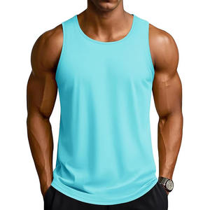เสื้อกีฬาสีฟ้าสดใสสำหรับผู้ชายเสื้อกล้ามระบายอากาศได้ดีแห้งเร็วเสื้อแขนกุดออกกำลังกายในยิมชุดออกกำลังกายฟิตเนส - Product Image 1