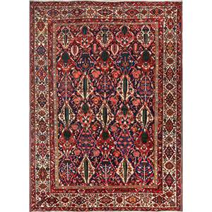Tapis en laine noué à la main Aalam, motif médaillon rouge-orange, kilim abstrait fait main pour la maison, 9x12 rectangulaire, idéal pour les entrées, couloirs et chambres d'adolescents - Product Image 1