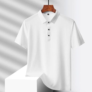 Tissu en nylon populaire sélectionné, vêtements d'été pour papa, T-shirt à manches courtes pour hommes d'âge moyen, séchage rapide en soie de glace d'été, milieu - Product Image 4